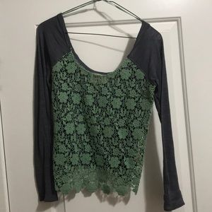 Free People lace long sleeve top
